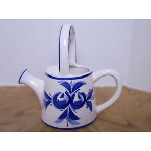 Vintage Fortebraccio Hand-Painted in Blue and White Ceramic Watering Can